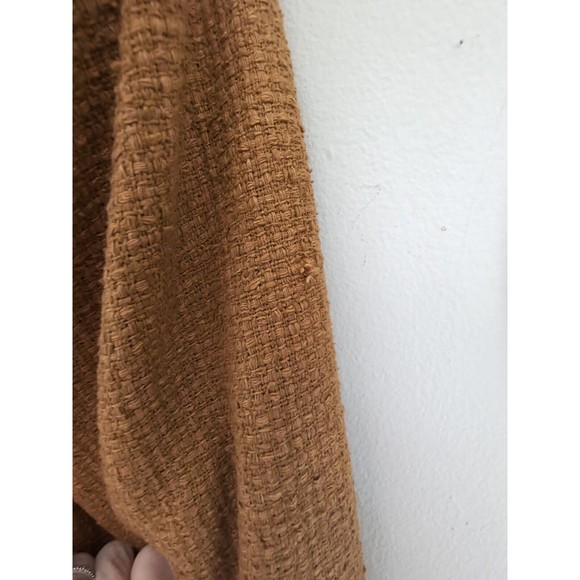 Vintage Doncaster 100% Silk Cropped Tweed One Button Blazer Jacket Sz 8 Tan Gold - Picture 8 of 10